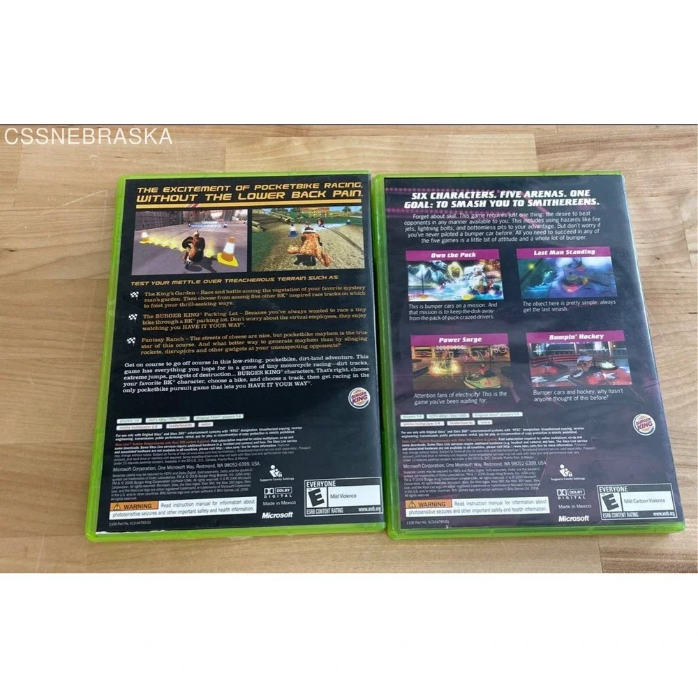 PocketBike Racer Big Bumpin' 2 Xbox Xbox 360 Game Lot‎ Burger King CIB